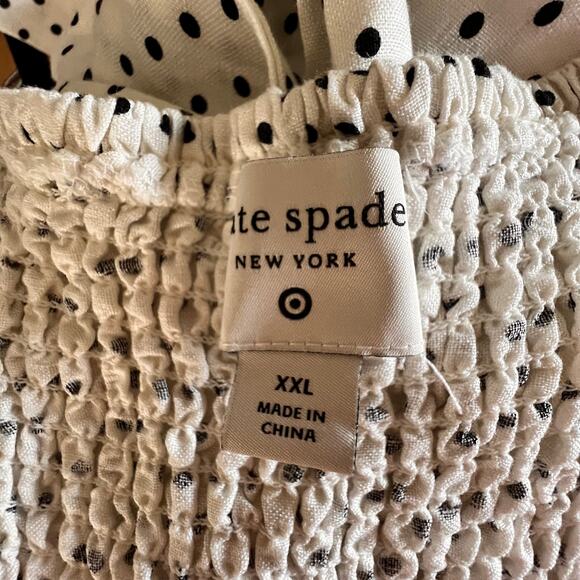 Kate Spade for Target Dress Preppy Classic White Polka Dot Midi Belted XXL - Picture 9 of 12